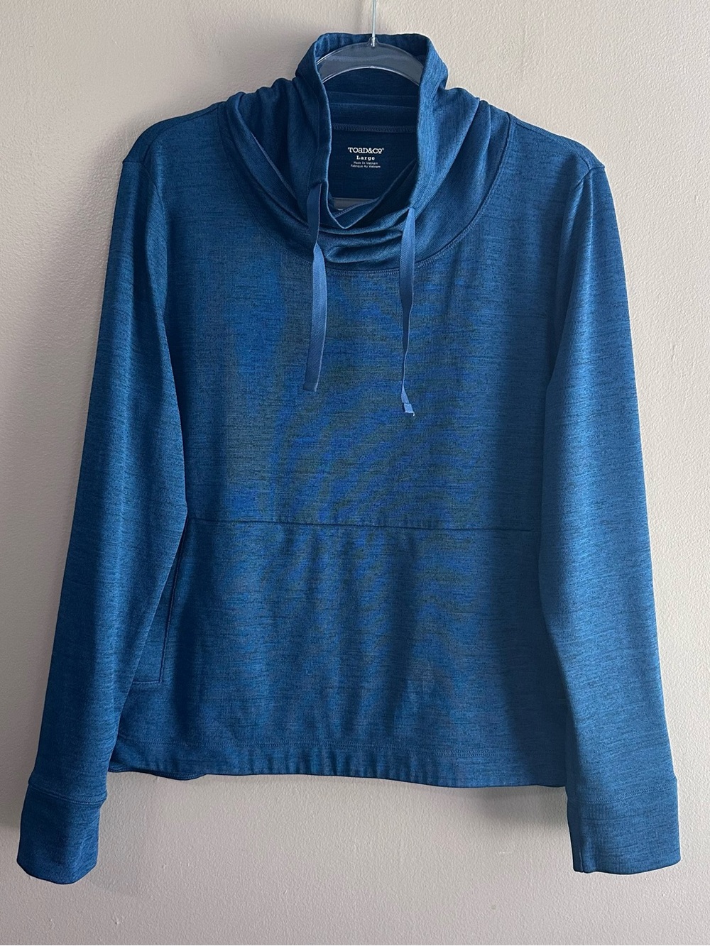 Toad & Co. Blue Intermezzo X-Neck Pullover Sweater Womens Large Hiking Outdoor